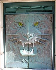 Photo:  Bronze doors with a tiger's face